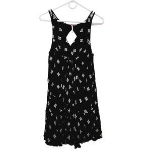 Free People Dress Womens Sleeveless Black & White Print Rayon Blend Size S